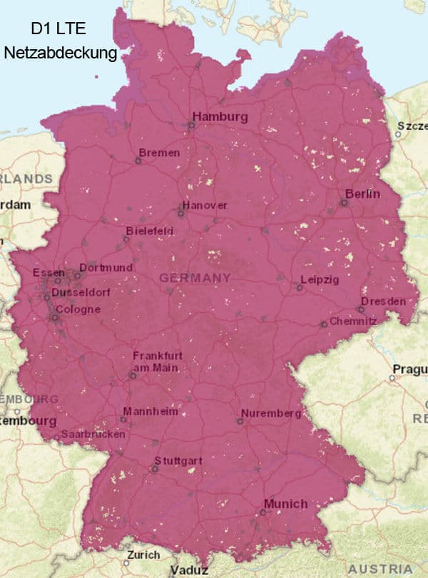 D1 LTE Netzabdeckung