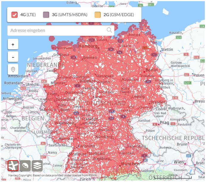 Vodafone Netzabdeckung mit LTE